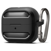 „Spigen Rugged Armor“ Samsung Galaxy Buds 3/3 Pro dėklas – juodas