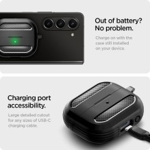 „Spigen Rugged Armor“ Samsung Galaxy Buds 3/3 Pro dėklas – juodas