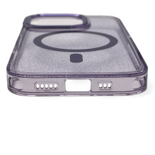 Blizgantis dėklas MagSafe skirtas iPhone 16 - violetinis su blizgučiais