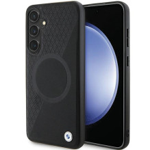 BMW BMHMS24M23RTPK S24+ S926 black / black hardcase Signature Leather Half Textured &amp; Circle MagSafe