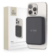 Tech-Protect LifeMag PB11 Powerbank su MagSafe 10000mAh 15W USB-C prievadu - juodas + USB-C laidas