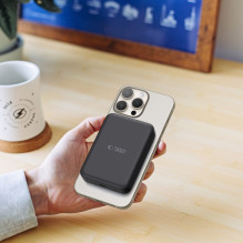 Tech-Protect LifeMag PB11 Powerbank su MagSafe 10000mAh 15W USB-C prievadu - juodas + USB-C laidas