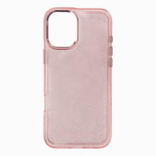 Blizgantis dėklas iPhone 16 - rožinis su blizgučiais
