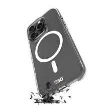Puro Impact Clear D3O MagSafe silikoninis dėklas, skirtas iPhone 16 Pro – skaidrus