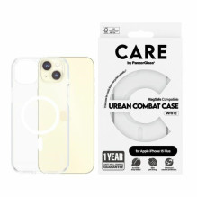 CARE by PanzerGlass Urban Combat Case MagSafe, skirtas iPhone 15 Plus – baltas