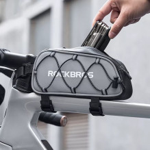 „Rockbros 3012010901“ dviračio rėmo krepšys, 0,9 l – sidabrinis