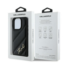 Karl Lagerfeld Quilted Signature iPhone 16 Pro Case - Black