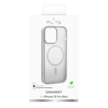 Puro Gradient MagSafe silikoninis dėklas, skirtas iPhone 15 Pro Max – sidabrinis