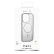Puro Gradient MagSafe silikoninis dėklas, skirtas iPhone 15 Pro – sidabrinis