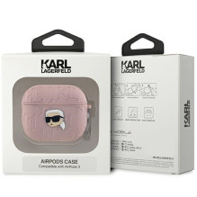 Karl Lagerfeld Monogram Karl Head dėklas, skirtas AirPods 3 – rožinis Karl Lagerfeld Monogram Karl Head dėklas, skirtas AirPods 3 – rožinis