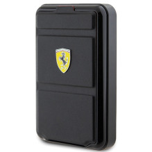 Powerbank Ferrari Metal Logo MagSafe indukcinis 15W 10000 mAh su stovo funkcija - juodas