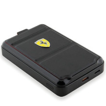 Powerbank Ferrari Metal Logo MagSafe indukcinis 15W 10000 mAh su stovo funkcija - juodas