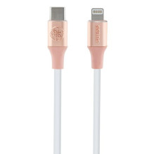 Guess Ebossed Logo USB-C / žaibo kabelis 1,5 m greitas įkrovimas – rožinė