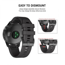Tech-Protect Smooth Strap for Garmin Fenix 3 / 5X / 3HR / 5X Plus / 6X / 6X Pro / 7X - Black