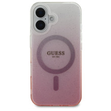 Guess IML Glitter Gradient MagSafe iPhone 16 dėklas – rožinis