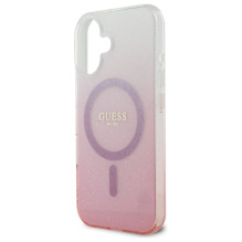 Guess IML Glitter Gradient MagSafe iPhone 16 dėklas – rožinis