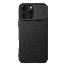 Nillkin CamShield Pro dėklas, skirtas iPhone 16 Pro Max su fotoaparato dangteliu – juodas