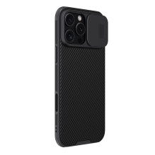 Nillkin CamShield Pro dėklas, skirtas iPhone 16 Pro Max su fotoaparato dangteliu – juodas