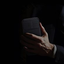 Nillkin CamShield Pro dėklas, skirtas iPhone 16 Pro Max su fotoaparato dangteliu – juodas