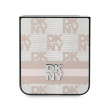 DKNY languotų raštų spausdintų juostelių dėklas, skirtas Samsung Galaxy Z Flip 6 – rožinis