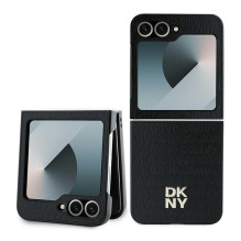 DKNY Repeat Pattern Stack logotipo dėklas, skirtas Samsung Galaxy Z Flip6 – juodas