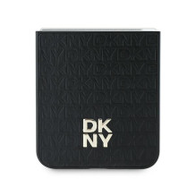 DKNY Repeat Pattern Stack logotipo dėklas, skirtas Samsung Galaxy Z Flip6 – juodas