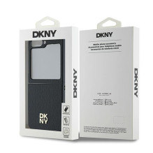 DKNY Repeat Pattern Stack logotipo dėklas, skirtas Samsung Galaxy Z Flip6 – juodas