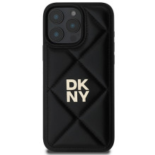 DKNY Quilted Stack Logo iPhone 16 Pro dėklas – juodas