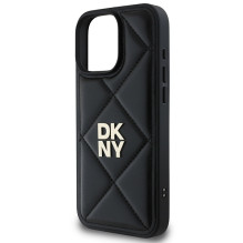 DKNY Quilted Stack Logo iPhone 16 Pro dėklas – juodas