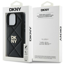 DKNY Quilted Stack Logo iPhone 16 Pro dėklas – juodas