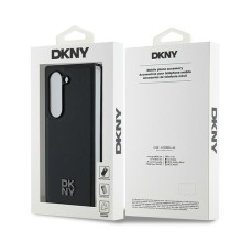 DKNY Magsafe Plain Leather Metal Stack Logo Case for Samsung Galaxy Z Fold 6 - Black DKNY Magsafe Plain Leather Metal Stack Logo Case for Samsung Galaxy Z Fold 6 - Black