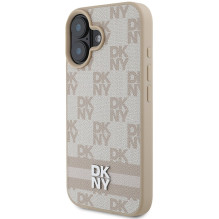 DKNY languotas raštas ir spausdintos juostelės iPhone 16 dėklas – rožinis