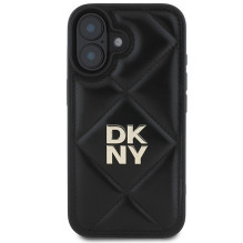 DKNY Quilted Stack Logo iPhone 16 dėklas – juodas