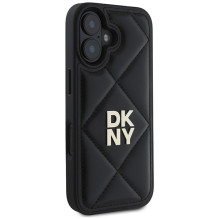 DKNY Quilted Stack Logo iPhone 16 dėklas – juodas