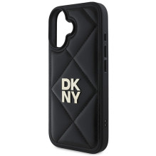 DKNY Quilted Stack Logo iPhone 16 dėklas – juodas