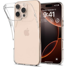 „Spigen“ skystųjų kristalų „iPhone 16 Pro“ dėklas – skaidrus