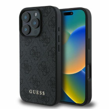 Guess 4G klasikinis dėklas, skirtas iPhone 16 Pro Max – juodas