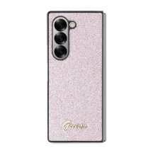 Guess 4G Glitter Script dėklas, skirtas Samsung Galaxy Z Fold 6 – rožinis Guess 4G Glitter Script dėklas, skirtas Samsung Galaxy Z Fold 6 – rožinis