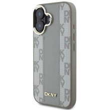 DKNY languotų raštų Magsafe iPhone 16 dėklas – smėlio spalvos