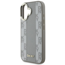 DKNY languotų raštų Magsafe iPhone 16 dėklas – smėlio spalvos