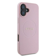 Guess Grained Gold Ring MagSafe iPhone 16 Plus dėklas – rožinis