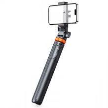 Tech-Protect L03S Bluetooth asmenukių lazda su nuotolinio valdymo pulteliu, trikojis iki 148 cm ir galva 180 - juoda