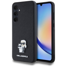 Karl Lagerfeld Saffiano KarlChoupette Pin dėklas Samsung Galaxy A35 - juodas Karl Lagerfeld Saffiano KarlChoupette Pin dėklas Samsung Galaxy A35 - juodas