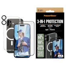 PanzerGlass Bundle 3in1 iPhone 16 6.1' D3O Hardcase + Ekrano apsauga UWF+ Objektyvas B1291+2861+1283