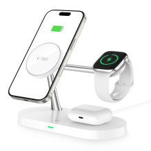 Tech-Protect A12 3in1 MagSafe inductive charger for smartphone / headphones / smartwatch - white