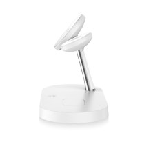 Tech-Protect A12 3in1 MagSafe indukcinis įkroviklis išmaniajam telefonui / ausinėms / išmaniesiems laikrodžiams - baltas