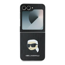Karl Lagerfeld Saffiano monograminis dėklas, skirtas Samsung Galaxy Z Flip 6 – juodas Karl Lagerfeld Saffiano monograminis dėklas, skirtas Samsung Galaxy Z Flip 6 – juodas