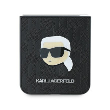 Karl Lagerfeld Saffiano monograminis dėklas, skirtas Samsung Galaxy Z Flip 6 – juodas Karl Lagerfeld Saffiano monograminis dėklas, skirtas Samsung Galaxy Z Flip 6 – juodas