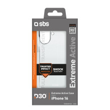 SBS Extreme Active D3O dėklas, skirtas iPhone 16 – skaidrus
