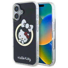 Hello Kitty IML įdomus lankas Magsafe iPhone 16 dėklas – juodas